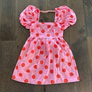 PITUSA Polka Dot Babydoll Dress STANDARD Pink Made in Peru Lightweight NWT